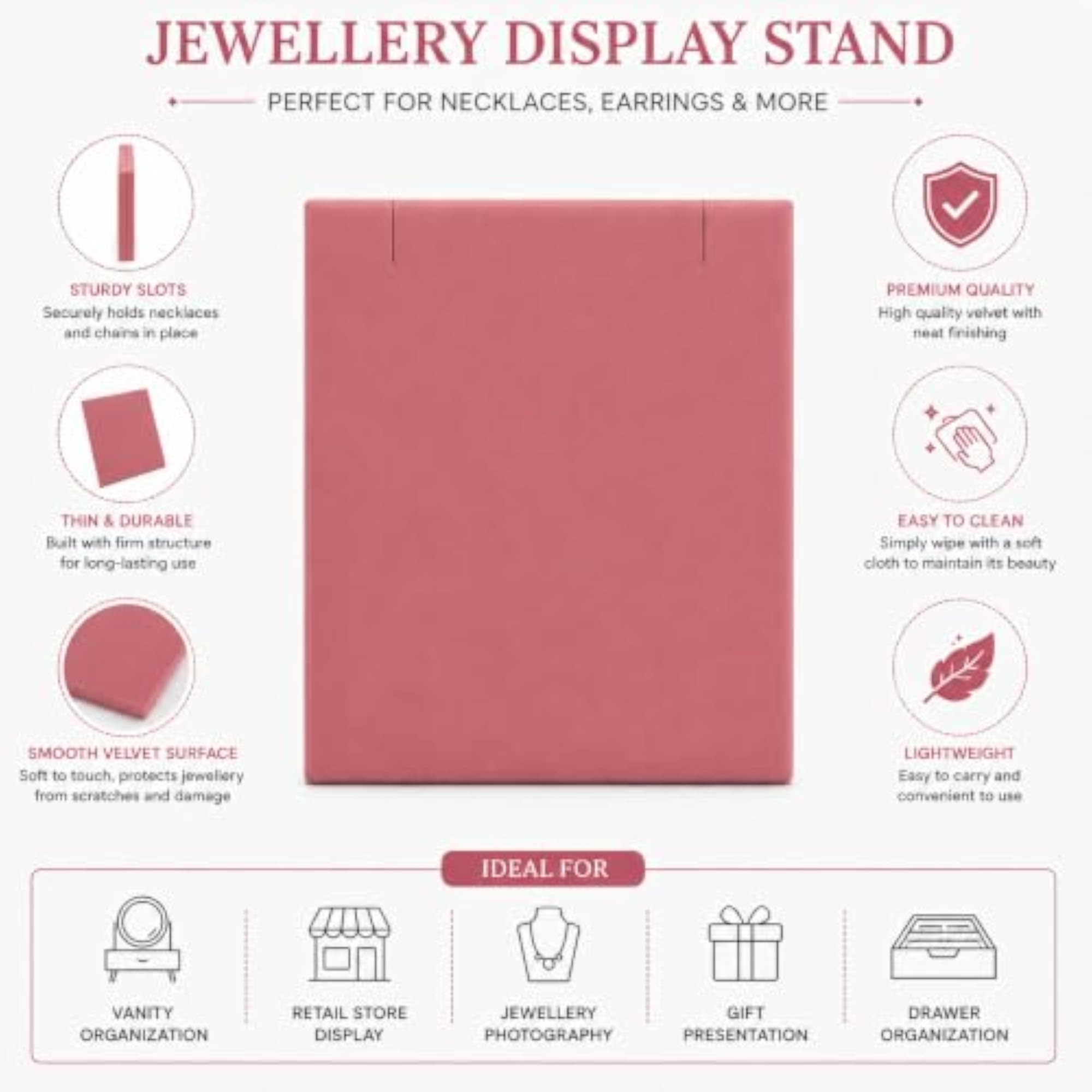 6-Grid Earring Necklace Display Holder, Pack of 6