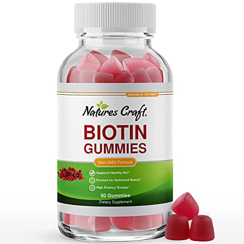 Natural Biotin Gummies for Hair Growth - Biotin Vitamins Hair Skin and Nails Gummies for Women and Men - Biotin Hair Growth Vitamins for Women with Pantothenic Acid and Biotin 5000mcg Hair Gummies