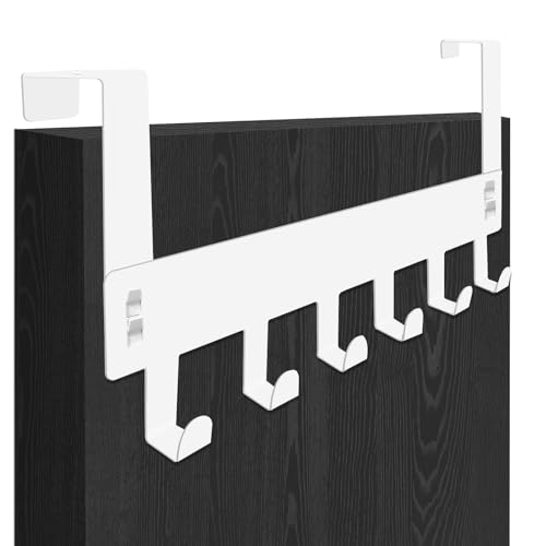 TAIVIN Paquete de 2 Ganchos para Puertas,Perchero Puerta Dormitorio,Ganchos Metálicos Multifuncionales,Adecuados para Colgar Chaquetas,Abrigos y Toallas (Blanco-2 piezas)