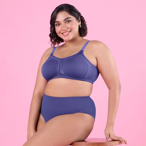 Image of NYKD NYB101B Cotton Non Padded Non Wired Full Coverage Everyday Bra M-Frame Bounce Control (Plus