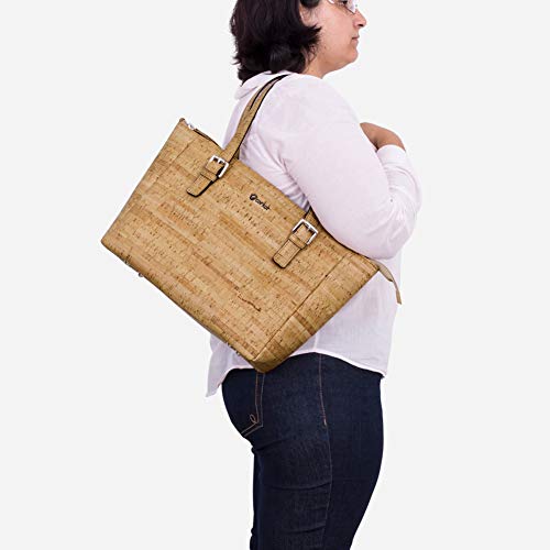Image of Corkor Cork Purse Vegan Handbag for Women | Cruelty Free Satchel Non Leather | Roomy Bag