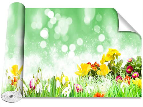 Papier Peint Camouflage Tulup Protéger Mur Abîmé Déco Fleurs de Pâques 250x104 - 2