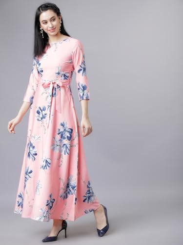 Image of Tokyo Talkies Women's Three-Quarter Sleeves Boat Neck Printed Dresses | Stylish Dresses | Casual Dresses