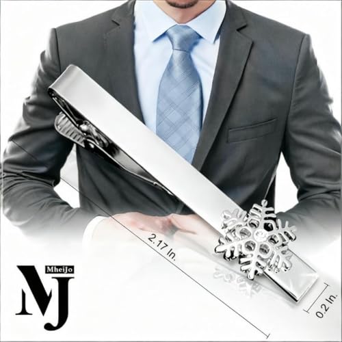 Image of Tie Clips for Men, Tie Clip, Tie Bar, Tie Bars for Men, Silver Tie Tack Pins Unique, Mens Lapel Pins for Suits Shirts, Neck Tie Clasps for Women Boys Dad Father, Jewelry Accessories Gifts for Holiday