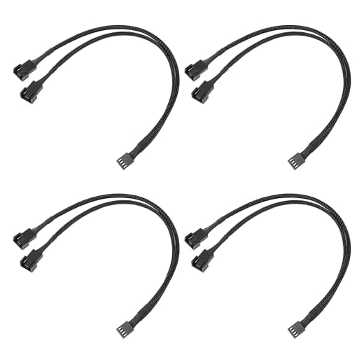 3 Way 4-Pin PWM Fan Splitter Cable 4-Pack, 12 Inches PC Fan Splitter 1 to 2 Converter Extension Cable, for Computer ATX Case 4-Pin/3-Pin Cooling, Black