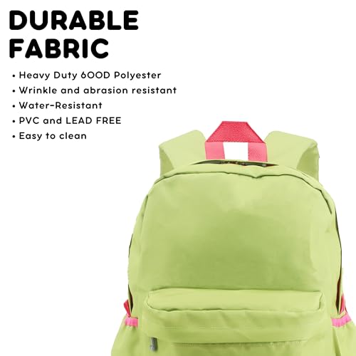 Image of J World Oz Middle School Backpack for Girls & Women. Cute Kids Laptop Bookbag, Celery