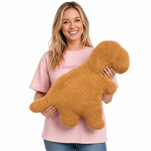 NXCHIZS Dino Nugget Pillow Large, Funny Chicken Nugget Plushie Birthday Gift, Dino Decorative Throw Pillow for Kids Room Decor, Dinosaur Stuffed Animal Idea Birthday Gift for Teens Kids and Adult by NXCHIZS - Used condition - US$15.33