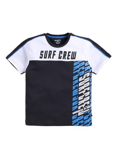 Image of Bumchums Cartoon Casual Regular Fit Half Sleeve Round Neck T-Shirt for Kids, Boys, Typographic Printed