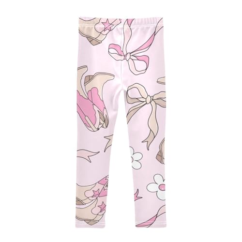 Cowgirl Boots Girls Leggings,Workout Leggings for Girls Toddler Athletic Legging Size for 3-10T2