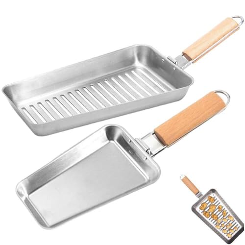 Bandeja para hornear y asar de acero inoxidable que evita quemaduras gracias a su madera 5