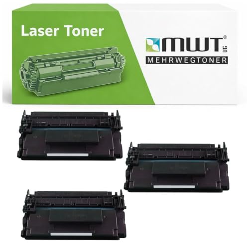 Toner CF226X noir compatible HP LaserJet Pro M426fdw M402dn - Lot 3 Mehrwegtoner grande capacité