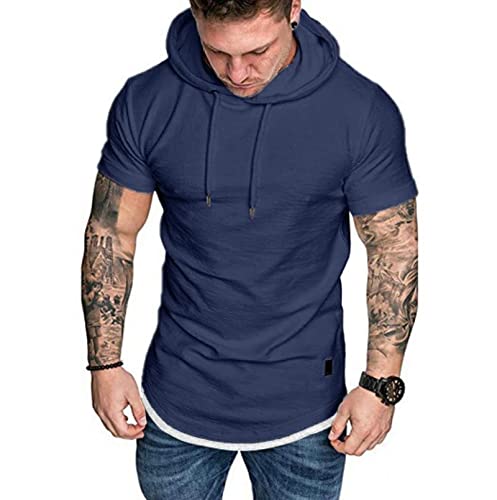 Sweat à capuche à manches courtes homme KINHA uni décontracté