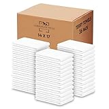Corporate Hills Terry Bar Mop Towels - 36 Pack (14"x17") White Cotton Terry Cloths, Super Absorbent Cleaning Rags, Reusable Bar Mop Towels for Kitchen, Garage, Salon, Spa & Commercial Use