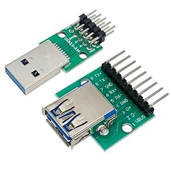 Cermant 4Pcs USB3.0 to DIP Converter Board, 2.54mm Pitch Adapter for DIY | Includes 2 male and 2 female 9-pin adapters. Ideal for USB power supply, breadboard design and electronics prototyping.