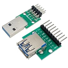 4pcs USB3.0 Male and Female to DIP Converter Board with 9 Pin 2.54mm Pitch Adapter for DIY USB Power Supply Breadboard Design2Male and 2Female