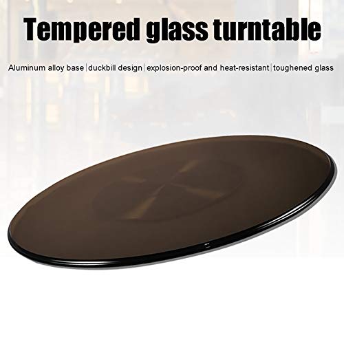 Lazy Susan Lazy Susan Explosion Proof Tempered Glass Turntable, 10Mm（0.4In）Round Dining Table Rotating Tray Aluminum Alloy Base, Household Hotel Serving Plate #TOP1