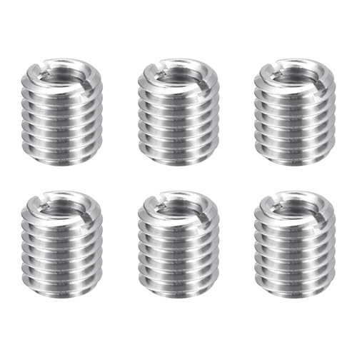 sourcing map 6pcs Thread Repair Inserts M12 x 1.75 Male to M8 x 1.25 Female Thread 12mm Long Stainless Steel Reducing Nuts Metric Self Tapping Sleeves Threaded Reducer Industrial Fasteners