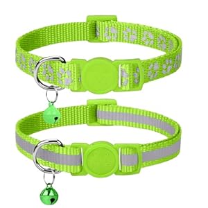 Taglory Reflektierend Katzenhalsband mit Glöckchen, 2-Stück
