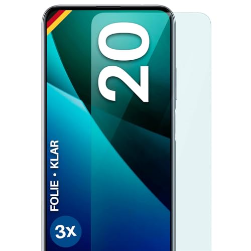 moex für Honor 20 Schutzfolie Bildschirmschutz Folie Ultra-klar HD 0,2 mm kompatibel mit jeder Hülle, Anbringen ohne Blasen, Handyfolie Extra Kratzfest, FlexProtect 3 Stück