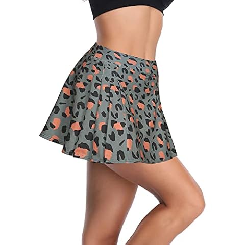Rainbow Tree Tennis Skirts for Women Golf Skirt Tennis Skort Pleated with Side Inner Pockets Indoor Exercise,Runs Large Leopard Cover