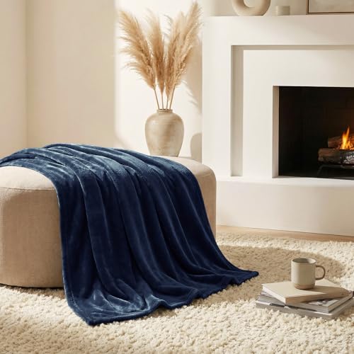CozyLux Flanell Kuscheldecke XXL Marine Blau – Bild 6