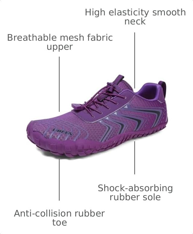 Image of UBFEN Water Shoes for Men Women Quick Dry Swim Aqua Socks | Lightweight Barefoot-style Fit, Rubber Sole, Hiking, Fishing, Kayaking, Beach, Pool, Boating, Diving And Water-to-land Wear