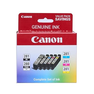 Canon PGI-280/CLI-281 Genuine Combo Pack, Compatible with TR8520, TS9120,TS8120, TS6120, TS9521C/a, TS9520/a, TS8220, TS6220, TS8320, TS6320, TS702/a, and TR8620/a Series Printers