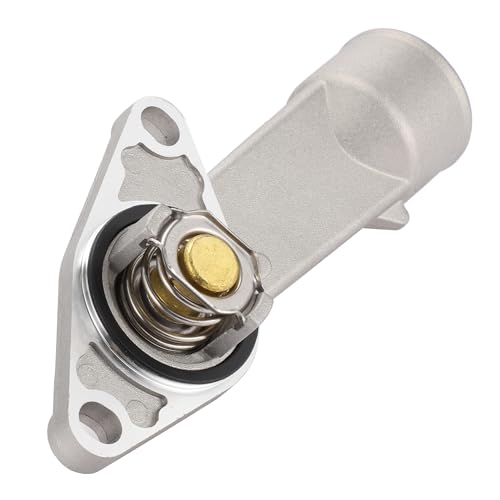 A ABSOPRO Car Thermostat No.93275736 Engine Coolant Thermostat Housing Assembly for GM 1.6L Gas/LP Aluminum Alloy Silver Tone Durable