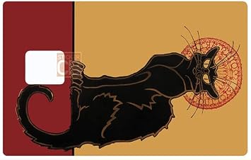 Sticker for bank cards, US format, Le Chat Noir Cabaret de Montmartre differentiate and decorate your credit card according to your wishes