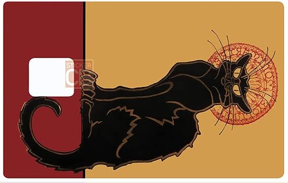 Sticker for bank cards, US format, Le Chat Noir Cabaret de Montmartre differentiate and decorate your credit card according to your wishes