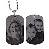 Personalized custom engraved Double Photo Tag pendant