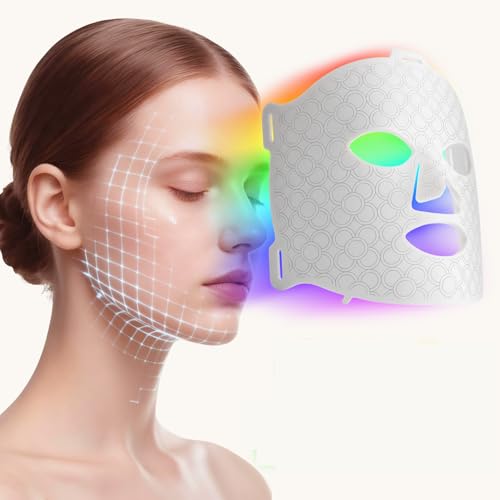 MOXTOYU 7-Color Cordless LED Light Therapy Mask, FDA Cleared Facial Device