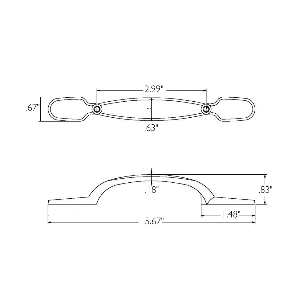 Design House 564724 Deco Cabinet Pull 3 Inch Hole Center, 5-Pack, Oil-Rubbed Bronze, 5.5-Inch - Image 2