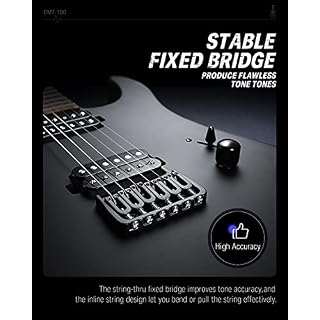 Donner – Solid Body DMT-100 – Guitare électrique de 39 pouces – En métal, avec micros H-H, sac, cordes, sangle, câble… - Les Beatles, Paul McCartney, John Lennon, RIngo Starr, George Harrison Donner - Solid Body DMT-100 - Guitare électrique de 39 pouces - En métal, avec micros H-H, sac, cordes, sangle, câble… – Image 4