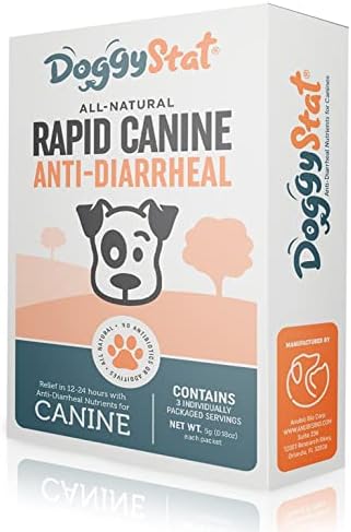 Doggy Stat Dog Anti Diarrhea Supplement - Vet Tested, Fast-Acting Supplement That Relieves Diarrhea - All Natural Probiotic-Like Food, Safe for Puppies - 3 uses per Box