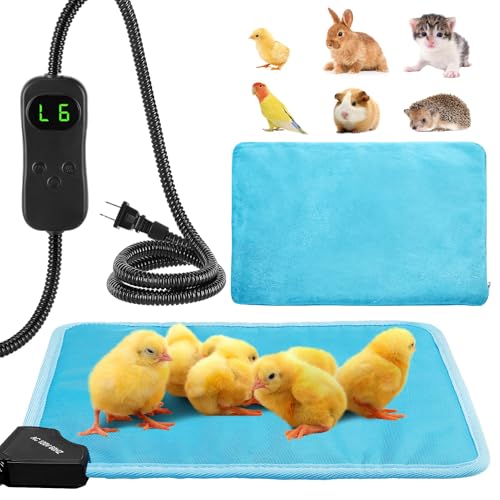 ANPHSIN Pet Heating Pad for Small Animal - Fire Retardant Heated Pad with Overload Protection Anti Chew Cord for Puppy Kittens Chicks Rabbits Ferrets Hedgehogs Outdoor Indoor 9\'\'x12\'\'