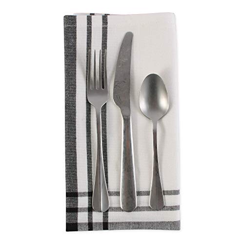 DII Home Sweet Farmhouse Plaid Tabletop Collection, Napkin Set, 20x20, French Stripe, Black by DII - Used condition - Image 7