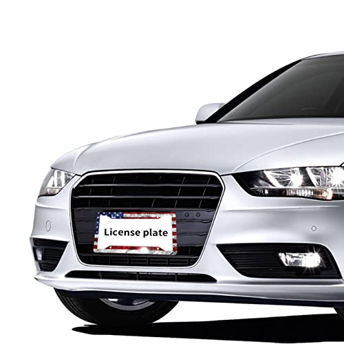 Vintage American Flag License Plate Frame Patriotic Usa Car Accessories Aluminum Alloy License Plate Covers Holder Vintage American Flag Colorful Frames 4 Holes 4 Screws 2 Pack #TOP5