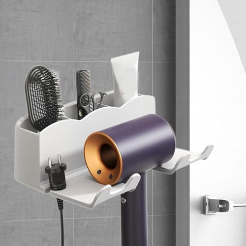 harayaa Organizador de secador de cabelo para banheiro e armário, Branco