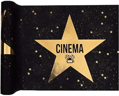 Santex mariage Chemin de Table cinéma Star Hollywood, Noir/Or