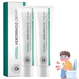 Hemorrhoid cream, Hämorrhoiden salbe, 2er-Packung, Natürliche Kräuterformel, Sanft und wirksam, Lindert leichte Beschwerden, die durch langes Sitzen verursacht werden, Unisex.