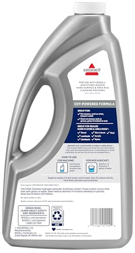Image of Bissell CrossWave PET PRO OXY Multi-Surface Formula, 40191, 64 oz, Removes Stuck-On Stains like Dirt, Grease, and Grime from Sealed Hard Floors and Grout, Patented Odor Elimation Technology