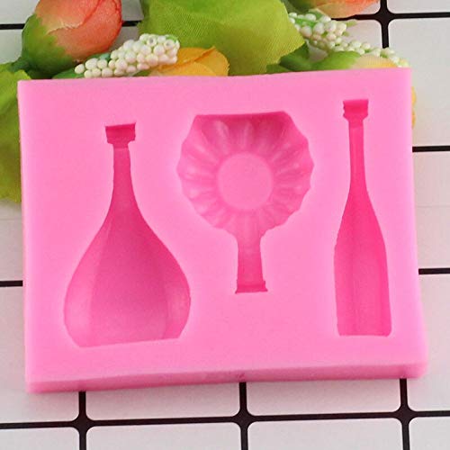 8cm 3D Miniatura Botella Cerveza Silicona Molde Para Tarta