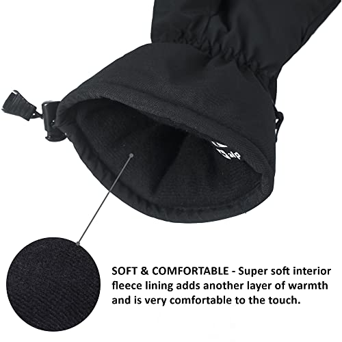 Alpine Swiss Mens Waterproof Gauntlet Snow Ski Gloves Winter Sport Snowboarding Windproof Warm 3M Thinsulate BLK XL by Alpine Swiss - Image 4