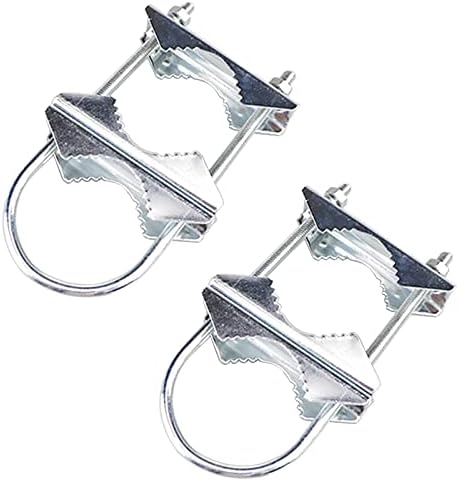Pole Clamp Double U-Bolt Pipe Clamp Fixed Stainless Steel Antenna V Jaw Bracket for TV CB Ham Antenna Double Antenna Mast Mount Bracket, Starlink Mounting Kit, Pack of 2
