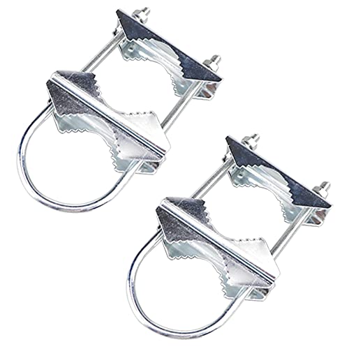 Pole Clamp Double U-Bolt Pipe Clamp Fixed Stainless Steel Antenna V Jaw Bracket For Tv Cb Ham Antenna Double Antenna Mast Mount Bracket, Starlink Mounting Kit, Pack Of 2 #TOP1