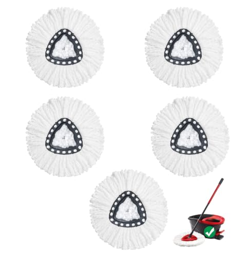 5Pack-Spin-Mop-Replacement-Heads100-MicrofiberHousehold-Floor-Cleaning 5Pack Spin Mop Replacement Heads,100% Microfiber,Household Floor Cleaning - Image 1