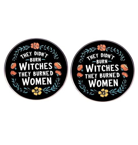 Image of 2 THEY DIDN'T BURN WITCHES THEY BURNED WOMEN Enamel Pin, Feminist English Phrase Alloy Lapel Pin, Clothes Backpack Hat Accessories