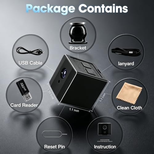 ehomful HD 1080P Portable Small Nanny Cam,Wireless Mini Camera Body Cam Surveillance Cameras for Home Security Indoor/Outdoor Small Security Camera No WiFi Needed - image 6