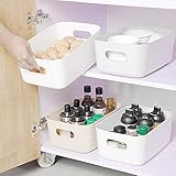 Bgfuni Set of 8 Small Plastic Storage Baskets, Office Home and Kitchen Tidy Organiser, White Studio Baskets for Small, Shelf Baskets,20 x14 x7.5cm(Grey) (AM00937014NI) - Image 5